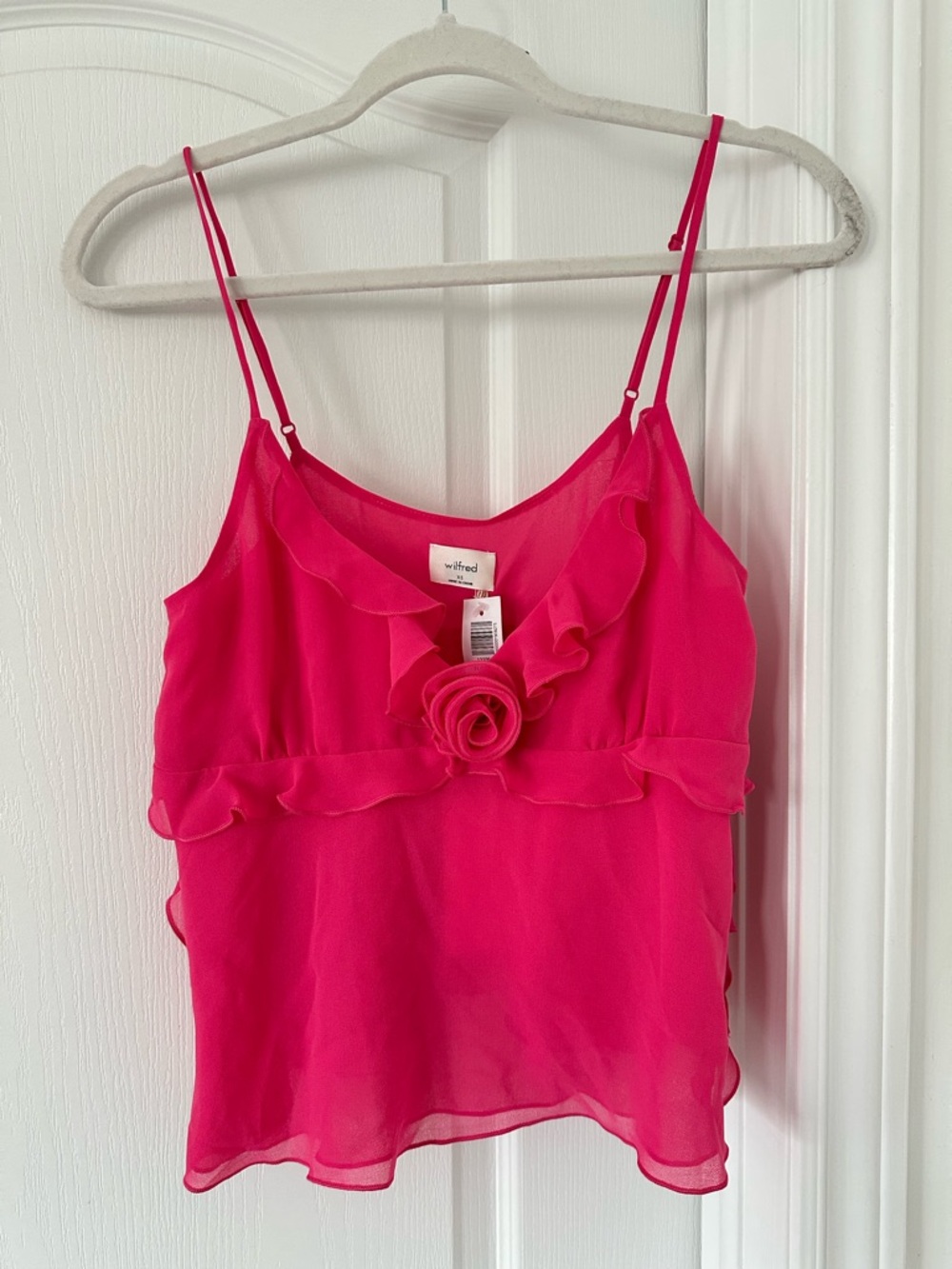 Wilfred Hot Pink Ruffled Floral-Accent Camisole